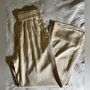H&M gold satin wide-legged pants